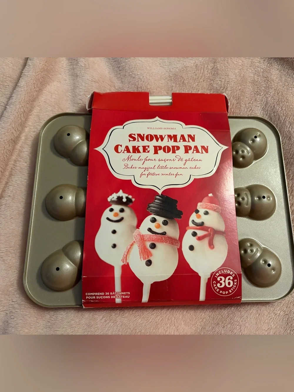Williams Sonoma Snowman Cake Pop Pan - Red and Silver